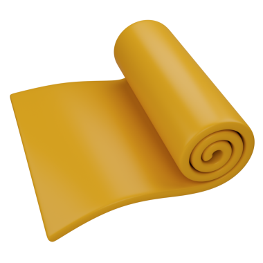 Tarzlı egzersiz paspası. Şeffaf arkaplanda izole