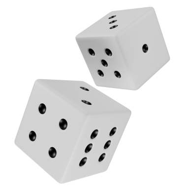 Şekil verilmiş beyaz zarlar. Şeffaf arkaplanda izole