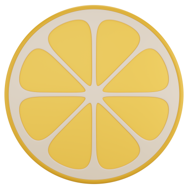 Stili limon dilimi. Şeffaf arkaplanda izole