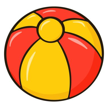 Renkli plaj topu. Çizgi film Çizimi