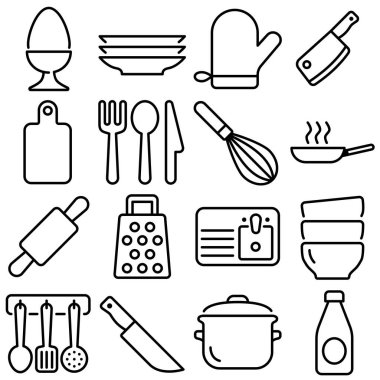 Mutfak Özellikleri Simgesi Taslak Biçimi
