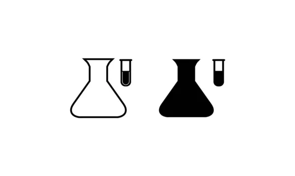 Stilvolles Modernes Chemie Erylenmyer Kolben Symbol Reagenzglaskonzept Symboldesign Vektorillustration Kolbenlogo — Stockvektor