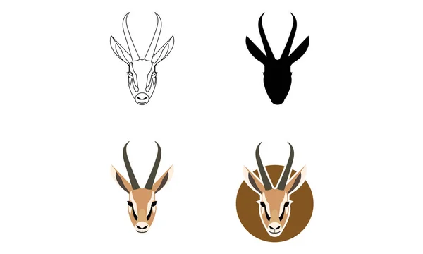Gazelle Grafisk Håndtegnet Vektor Tegneserie Dyr Illustration Afrikansk Safari Antilope – Stock-vektor