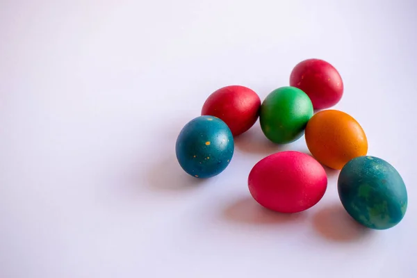 stock image Multicoloured handmade Easter egg on a white background