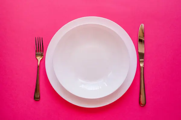 Das Konzept Der Gastronomie Und Ernährung Draufsicht Auf Einen Leeren — Stockfoto