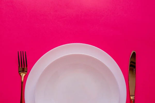 Das Konzept Der Gastronomie Und Ernährung Draufsicht Auf Einen Leeren — Stockfoto