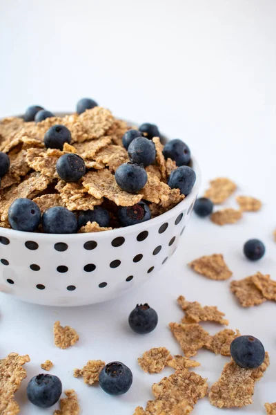 Delicious Fresh Breakfast Granola Fruit Served Bowl White Background Close — Stock Photo, Image