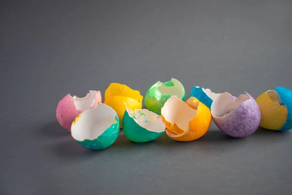 Coloured Eggshells Dark Background — Stock Photo, Image