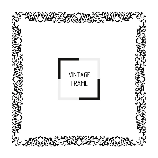Рамка Винтажном Стиле Элементами Орнамента Векторное Изображение Искусство Шаблон Фон — стоковый вектор