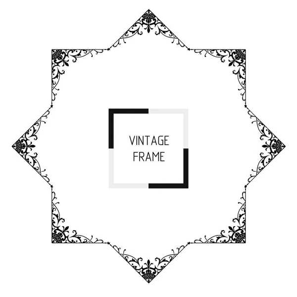 Cadre Dans Style Vintage Avec Des Éléments Ornement Image Vectorielle — Image vectorielle
