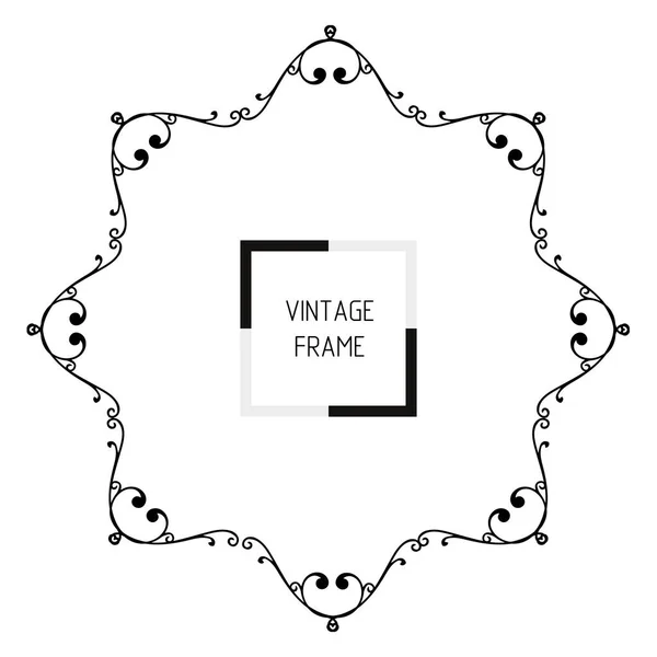 Cornice Stile Vintage Con Elementi Ornamentali Immagine Vettoriale Arte Motivo — Vettoriale Stock