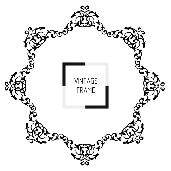 Cornice Stile Vintage Con Elementi Ornamentali Immagine Vettoriale Arte Motivo — Vettoriale Stock