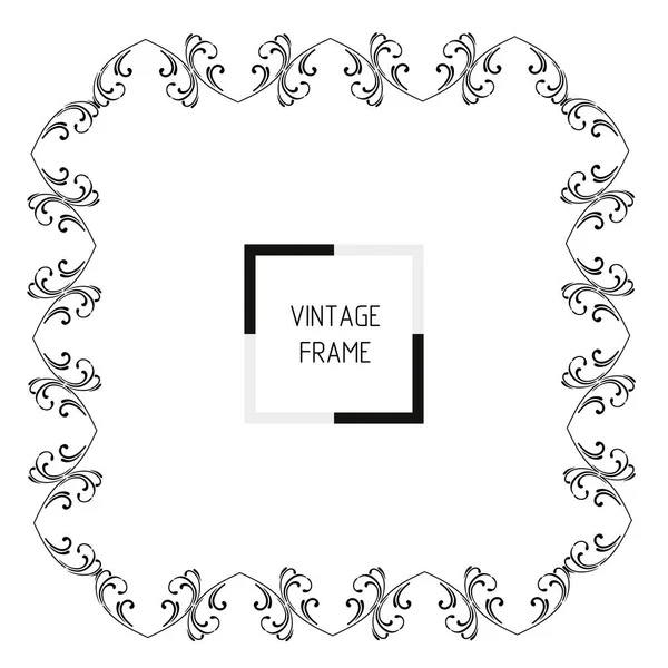 Frame Vintage Style Elements Ornament Art Pattern Background Texture Template — Stock Vector