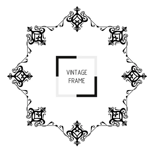 Frame Vintage Style Elements Ornament Art Pattern Background Texture Template — Stock Vector