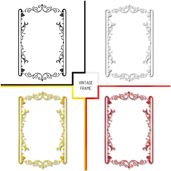 Süs, sanat, şablon, arkaplan, doku, vektör illüstrasyonlu vintage biçiminde çerçeveler.