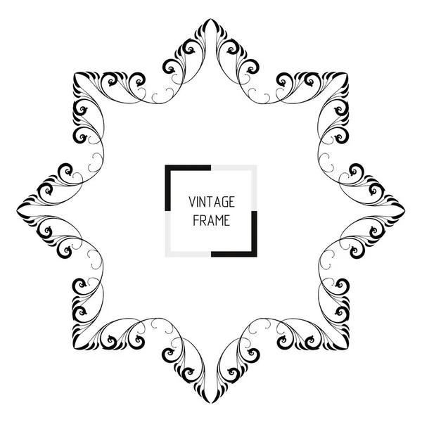 Rahmen Vintage Stil Mit Elementen Aus Ornament Kunst Muster Hintergrund — Stockvektor