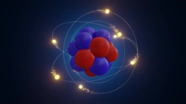 Oksijen. 3D - hava moleküllerinin animasyon yapısı. Atomlar ve oksijen molekülleriyle bilimsel tıp eğitimi.