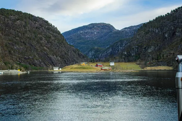 Paysage Nordique Avec Montagnes Fjord — Photo