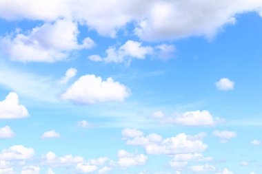 Picture of white clouds bright sky open aura sun shining in gradient.