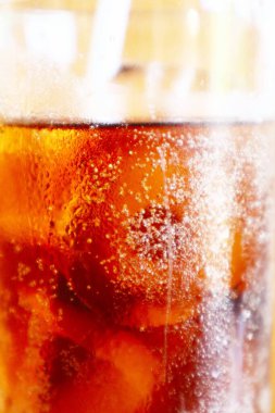 Abstract background image of a glass of chilled soda.