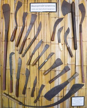 19 Ekim 2022 'de Phitsanulok, Tayland Antika ev eşyaları Çavuş Thawee Müzesi' nde sergilendi..