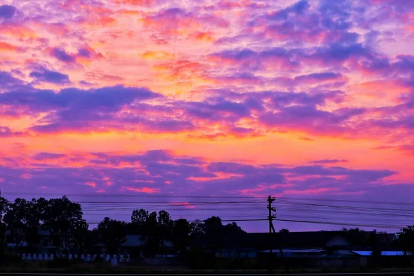Nordthailand Abend Sonnenuntergang Hintergrundbild Mit Schönen Goldenen Licht Hilft Uns — Stockfoto