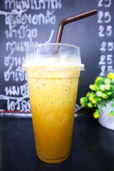 Тайский Стиль Уличных Холодных Напитков Меню Которое Должны Попробовать Вкусная — стоковое фото