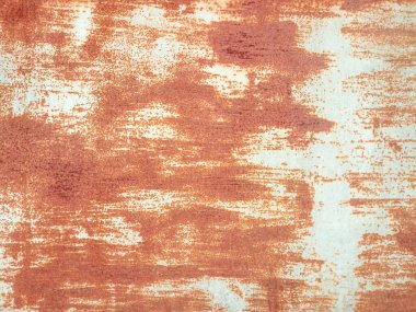 Kullanılmış eski bir galvanizli demir kapıdaki paslı arkaplan resmi, metin için alanı olan güzel bir doğal desendir..