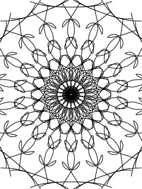 Dalgalı ve güzel bir daire içinde yayılan lifleri gösteren bu siyah ve beyaz resim benzersiz ve sıradışı görünüyor..