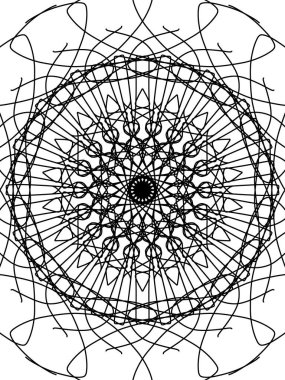 Dalgalı ve güzel bir daire içinde yayılan lifleri gösteren bu siyah ve beyaz resim benzersiz ve sıradışı görünüyor..