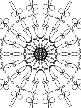 Dalgalı ve güzel bir daire içinde yayılan lifleri gösteren bu siyah ve beyaz resim benzersiz ve sıradışı görünüyor..