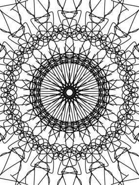 Dalgalı ve güzel bir daire içinde yayılan lifleri gösteren bu siyah ve beyaz resim benzersiz ve sıradışı görünüyor..