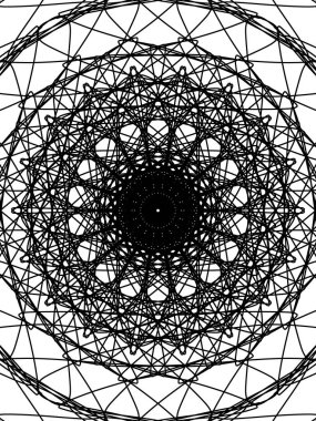 Dalgalı ve güzel bir daire içinde yayılan lifleri gösteren bu siyah ve beyaz resim benzersiz ve sıradışı görünüyor..