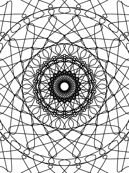 Dalgalı ve güzel bir daire içinde yayılan lifleri gösteren bu siyah ve beyaz resim benzersiz ve sıradışı görünüyor..