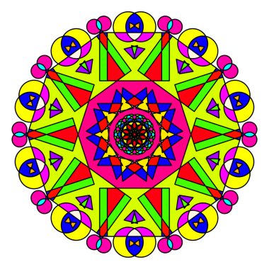 Simetrik geometrik desenler ve merkezi elmas tasarımı ile parlayan canlı neon pembe mandala. Modern dijital sanat için mükemmel fütüristik arka plan meditasyon görselleri.