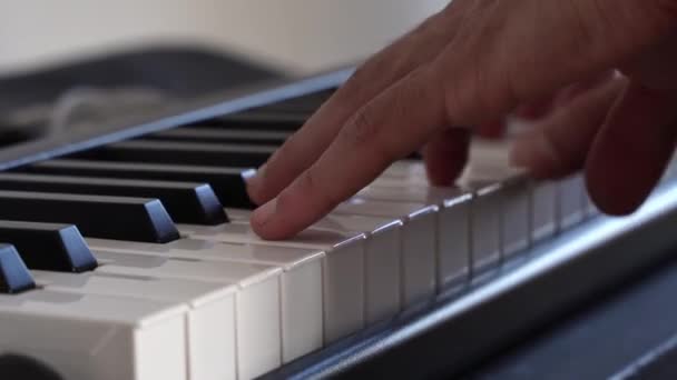 Close Dedos Anisees Que Toca Uma Melodia Com Duas Mãos — Vídeo de Stock