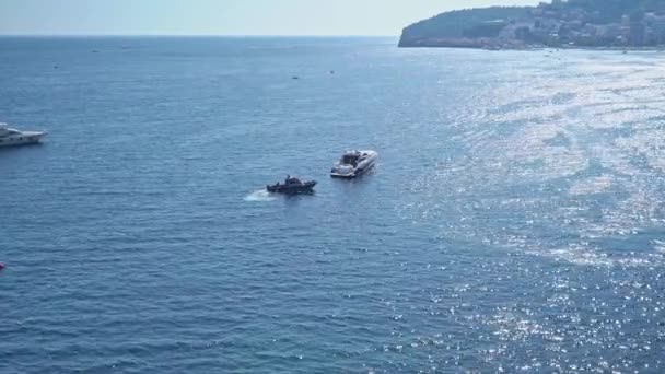 Turistické Jachty Lodě Volném Moři Dovolené Vodní Volný Čas Pro — Stock video