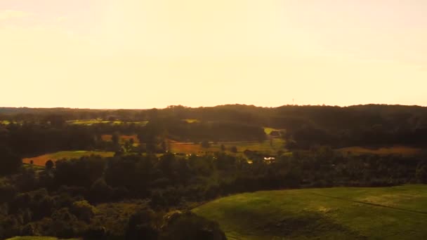 Drone Létání Nad Otevřenými Poli Delware Krajině — Stock video