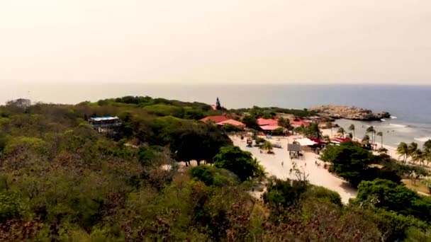 Dron Pořízen Ostrovní Pláži Labadee Haiti Královský Karibský Soukromý Ostrov — Stock video