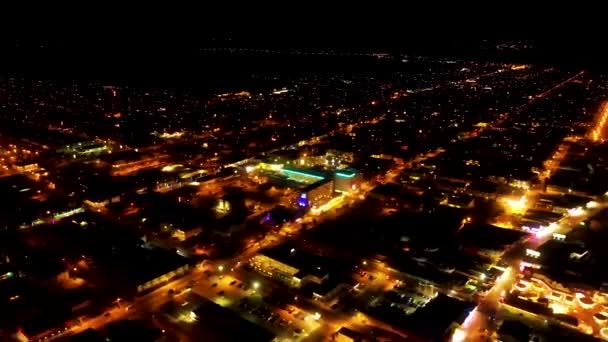 Drohnenaufnahmen Der Stadt Strand Bei Nacht — Stockvideo