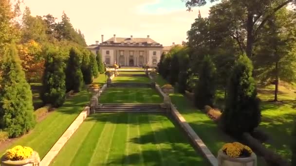 Drone Filmato Nemours Villa Giardini Pennsylvania — Video Stock