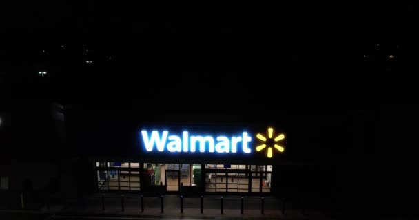 Walmart Drone Strzał Nocy — Wideo stockowe