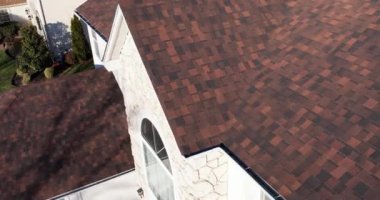 drone roof inspection over residential home