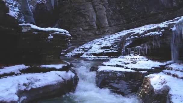 Central Cascade Waterfall Waktins Glen State Park New York — Vídeos de Stock