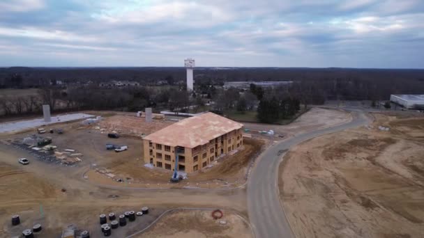 Drone Video Home Apartment Building Construction Site — ストック動画