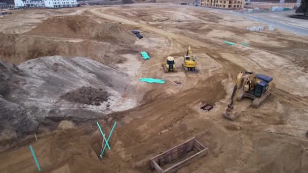 Dronă Video Unui Șantier Construcții Apartamente Acasă — Videoclip de stoc