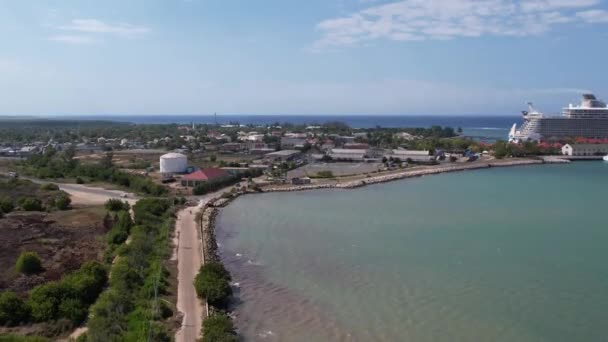 Drone Video Výletní Port Falmouth Jamaica — Stock video
