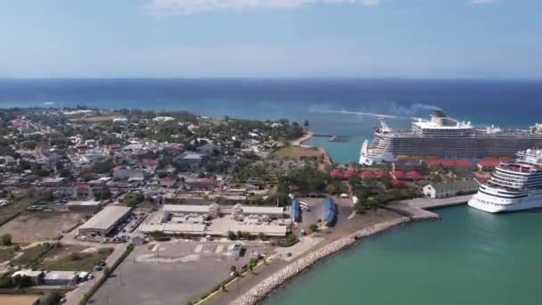 Drone Video Portu Rejsowego Falmouth Jamajka — Wideo stockowe