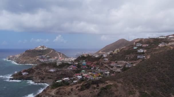 Drone Filmato Una Città Isola Maarten Isola Nel Caraibico — Video Stock