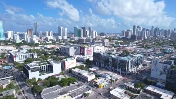 Wynwood和Miami市中心的无人机画面 — 图库视频影像